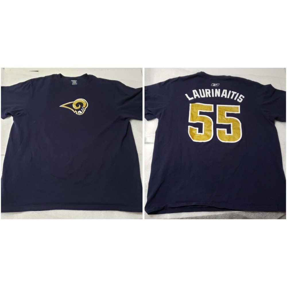 Reebok T-Shirt RAMS #55 James Laurinaitis 2XL Damaged